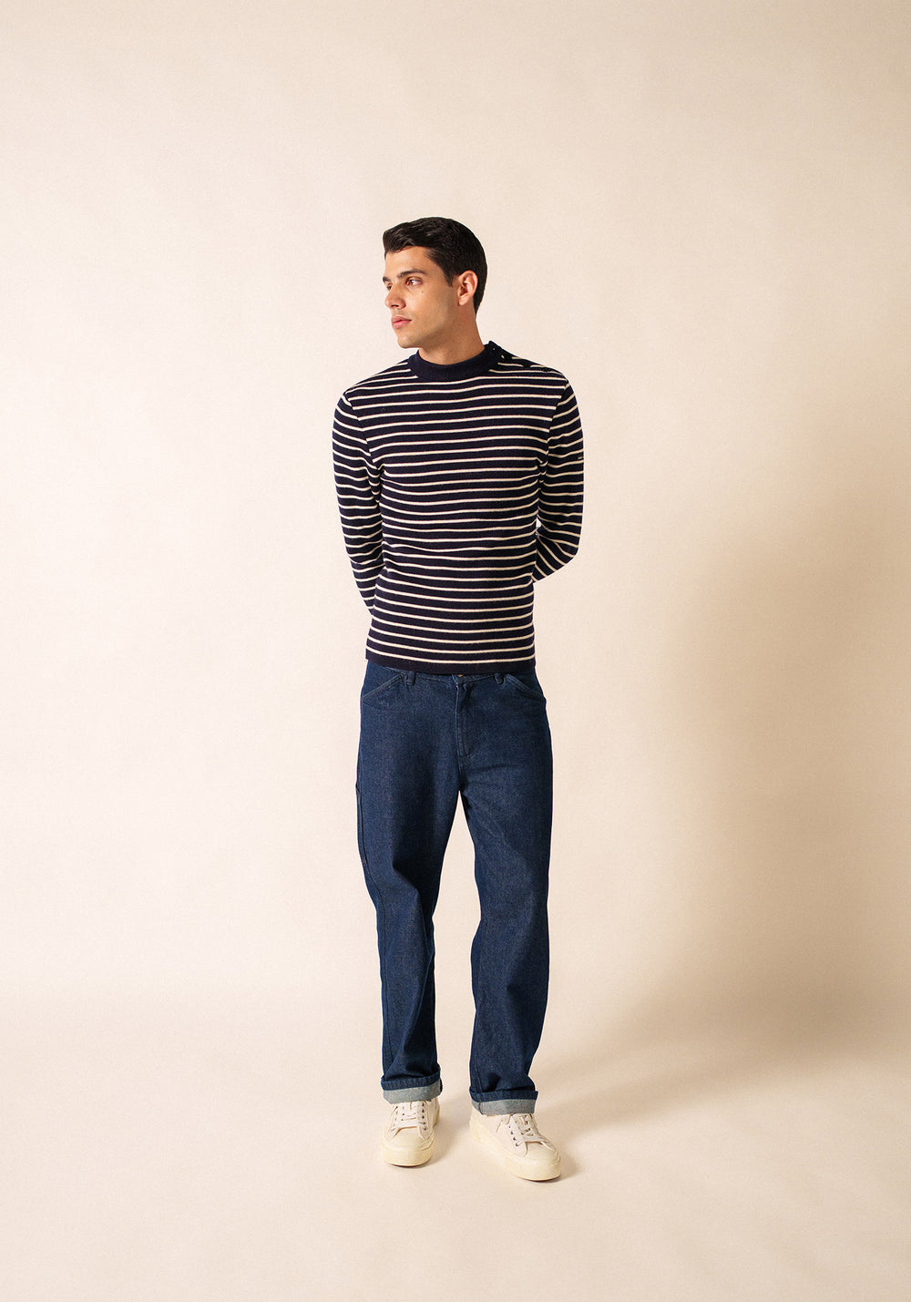 Matelot Fisherman Sweater (NAVY / ECRU)