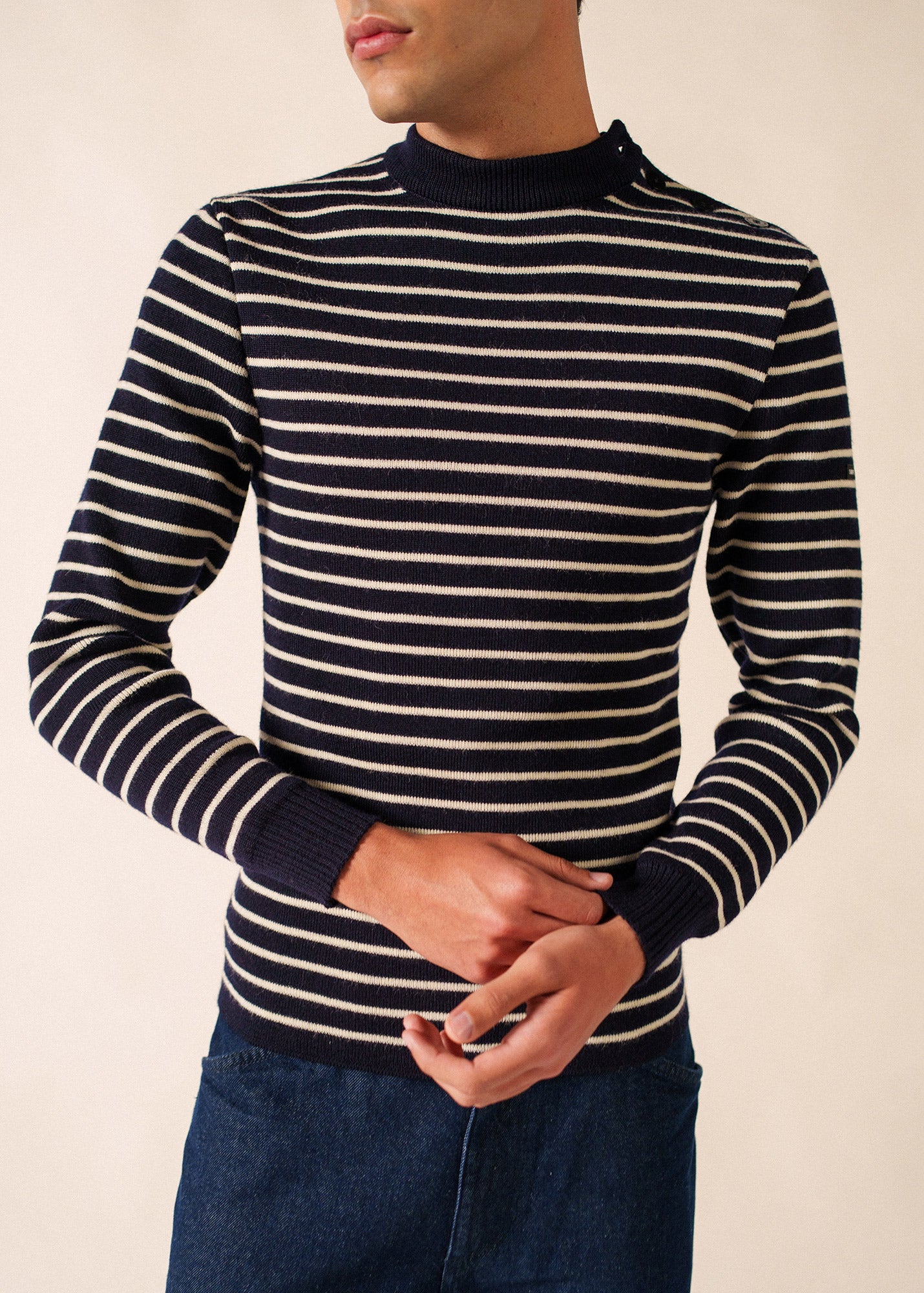 Wool Fisherman Sweater - Matelot - Saint James Slim Fit • Saint