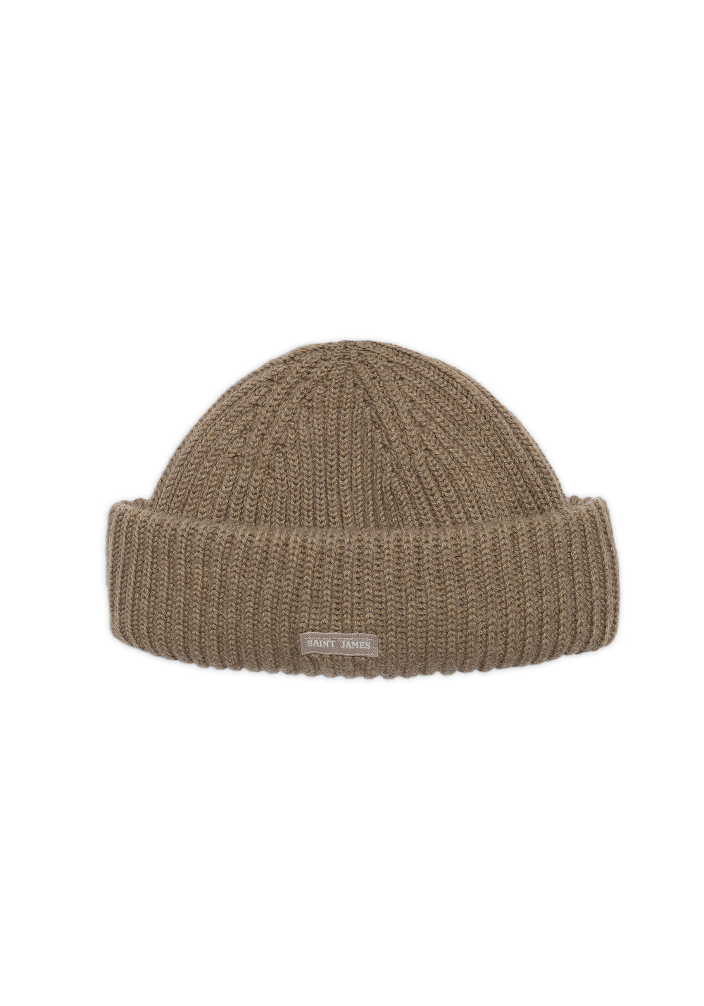 MIKI MAILLE - Short Ribbed Knit Fisherman Beanie (DARK BEIGE)