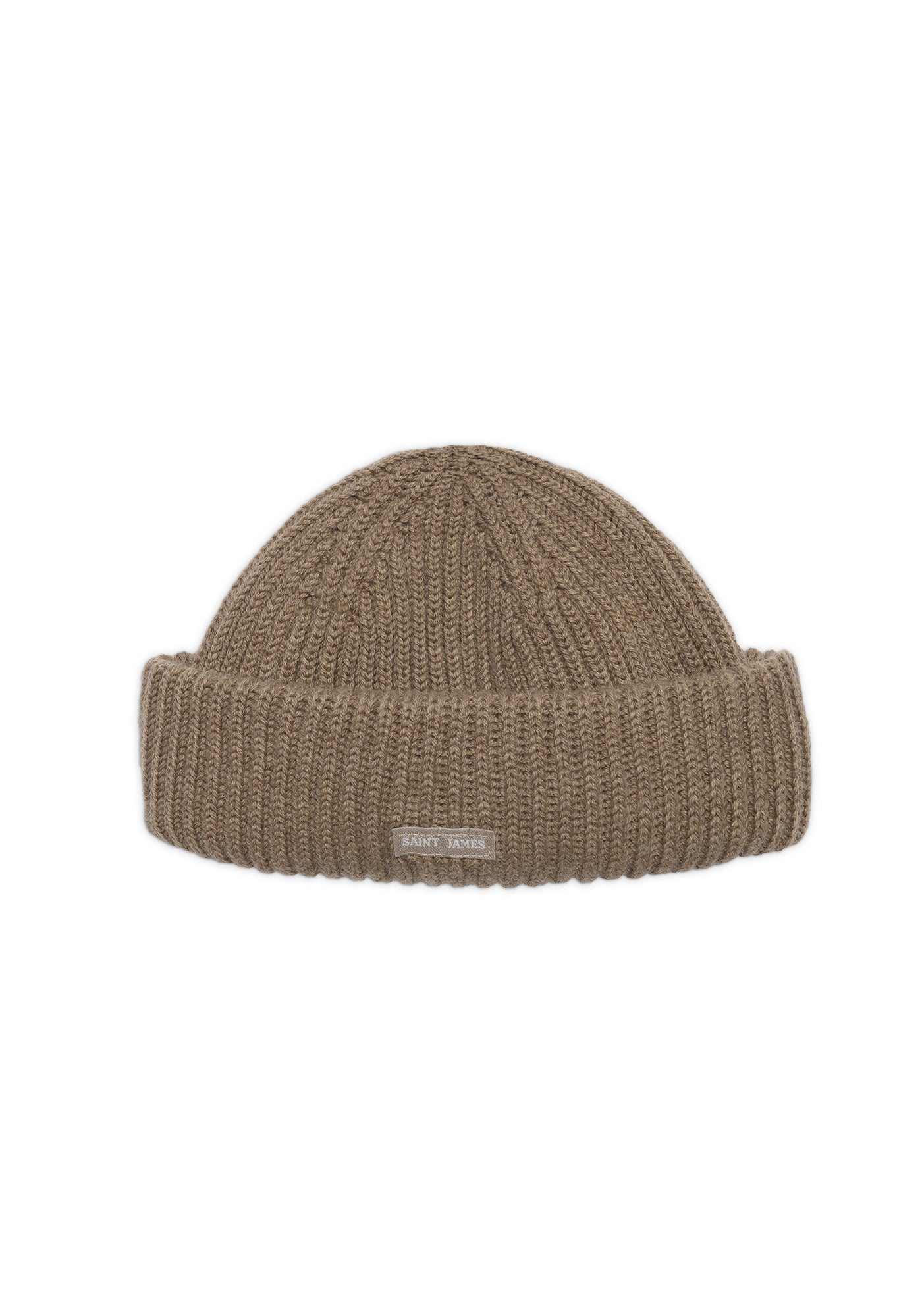 MIKI MAILLE - Short Ribbed Knit Fisherman Beanie (DARK BEIGE)