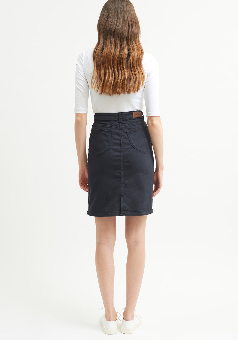 Elfy Stretch Denim Skirt (NAVY)
