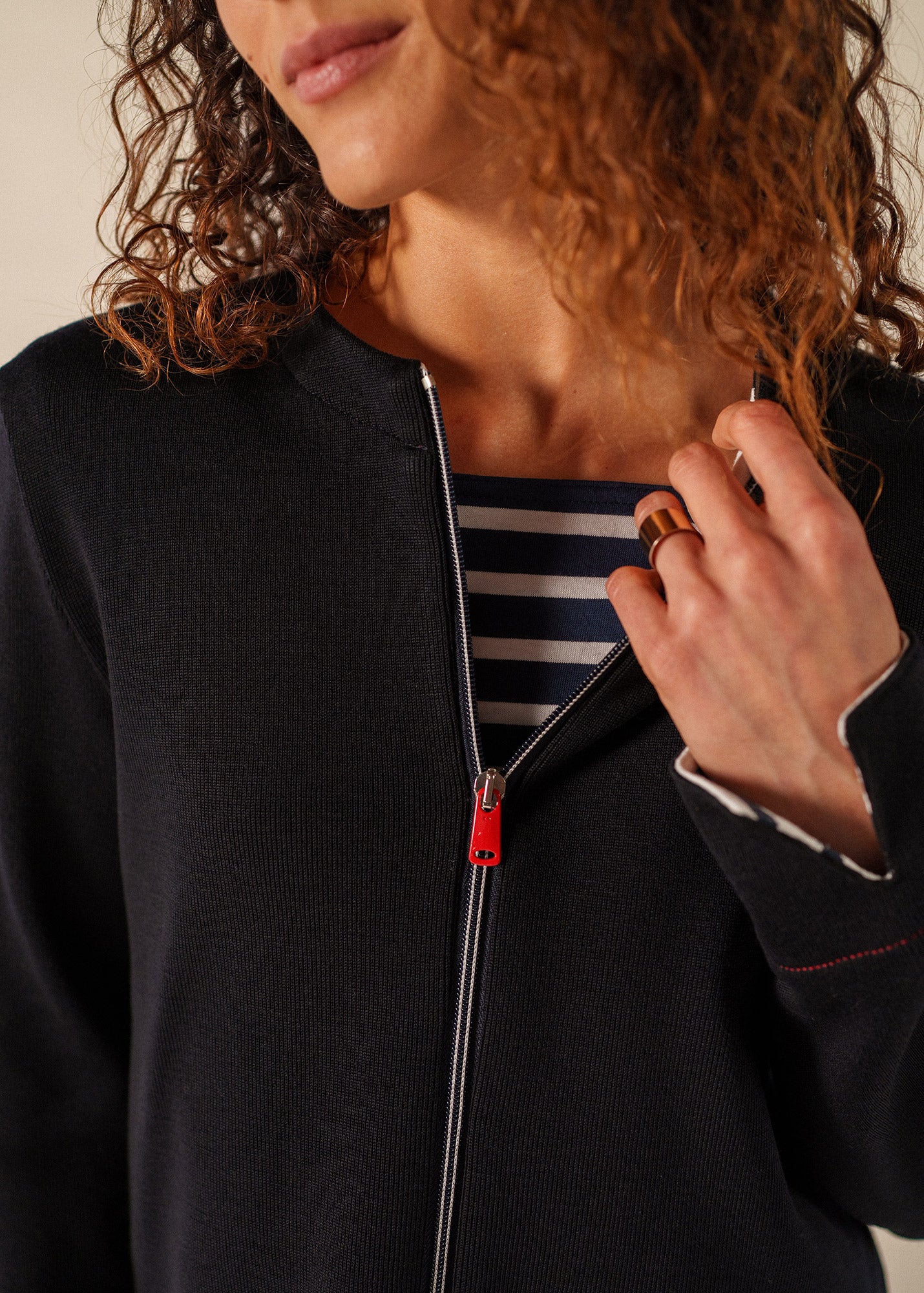 La Rochelle Zip Jacket | Gemini System Wool & Cotton | Saint James