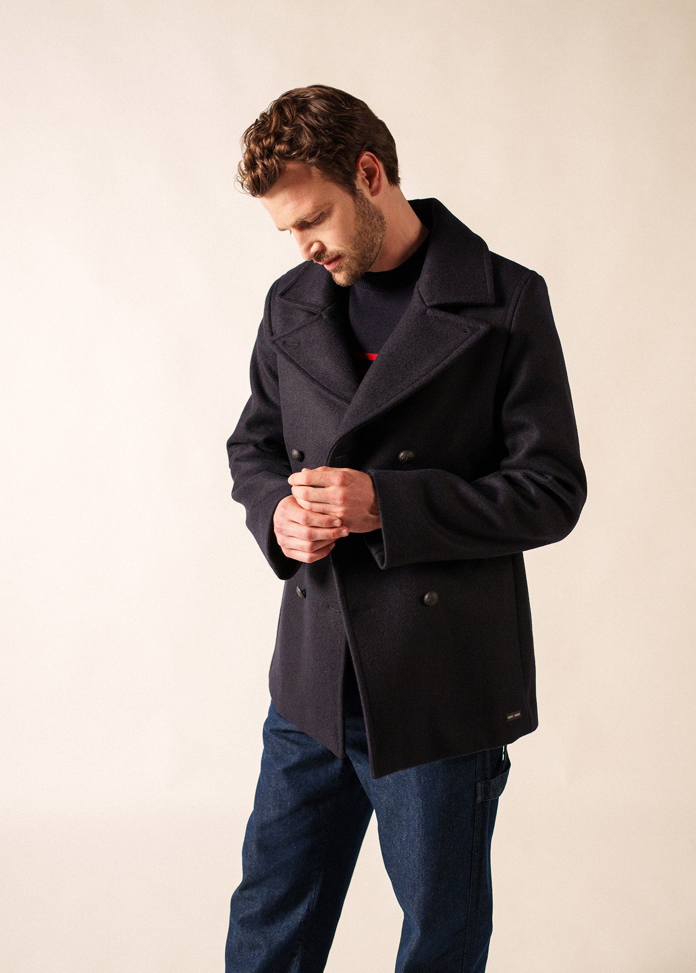 Galion II Classic Peacoat (NAVY) • Saint James USA