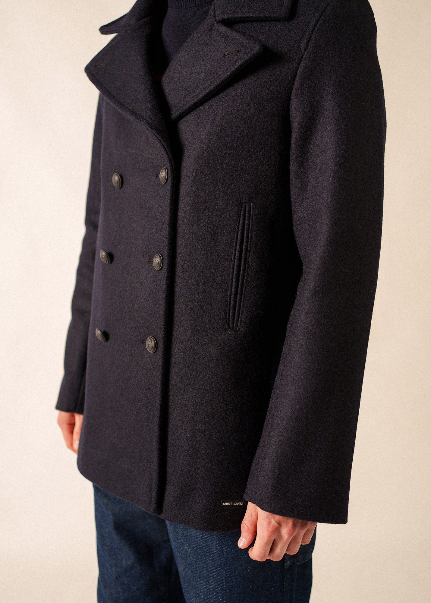 Galion II Classic Peacoat (NAVY) • Saint James USA