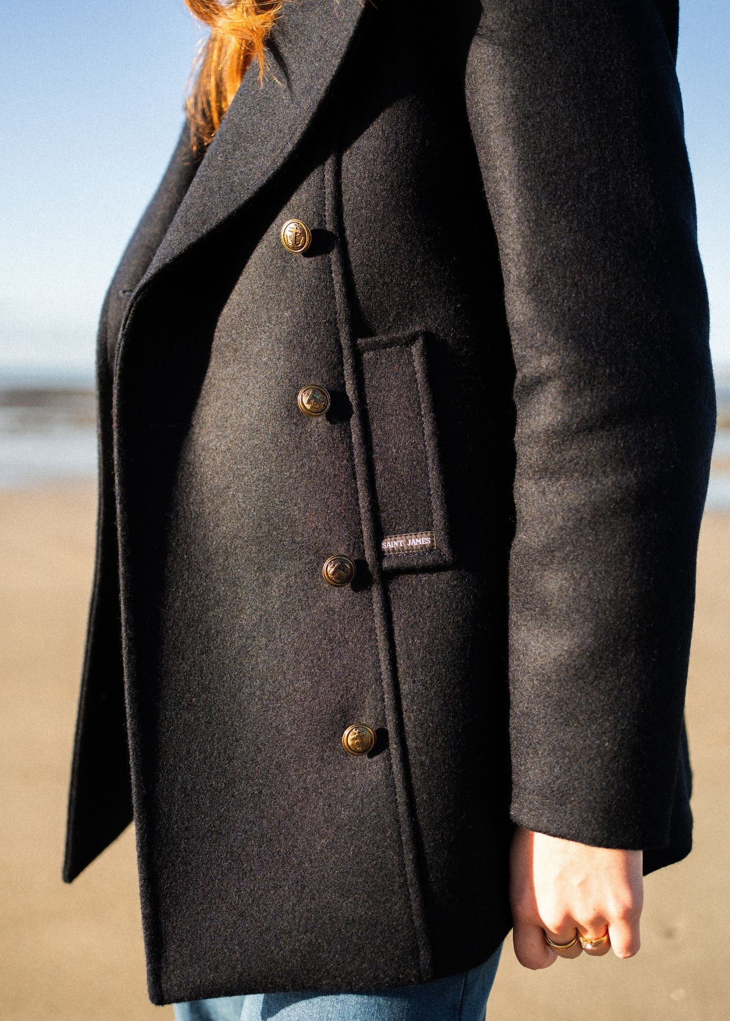ジャケット・アウター 24aw Super160'sWOOLDOUBLECLOTH PEA COAT wantdo Men's Wool Melton Walking Coat Windproof Jacket Overcoat