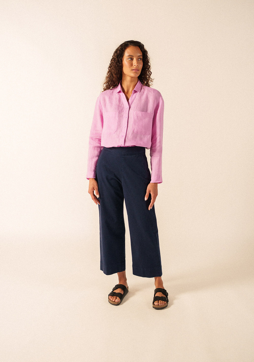 Charlene linen shirt (TEA ROSE PINK)