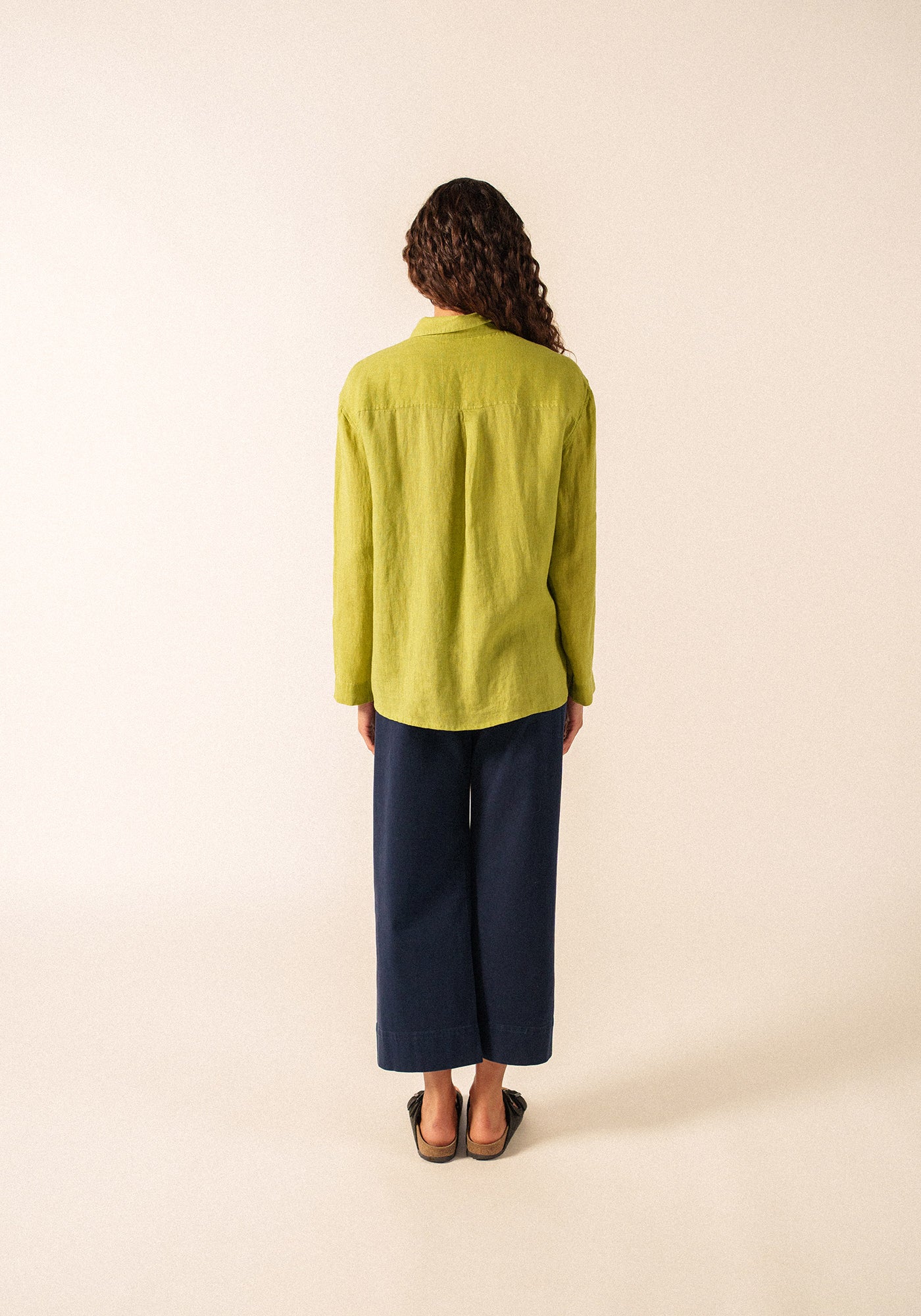 Charlene linen shirt (SAGE OLIVE)
