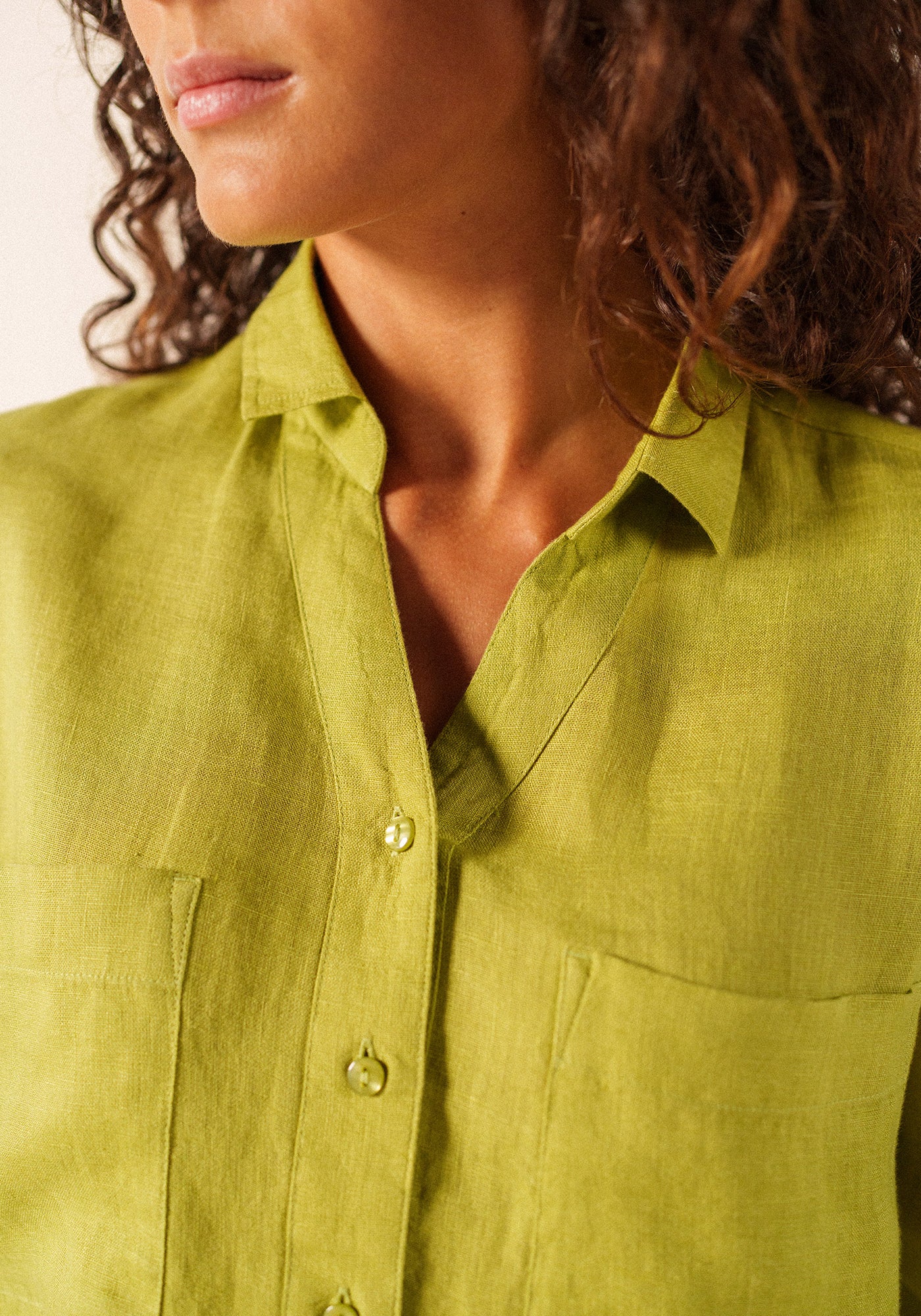 Charlene linen shirt (SAGE OLIVE)