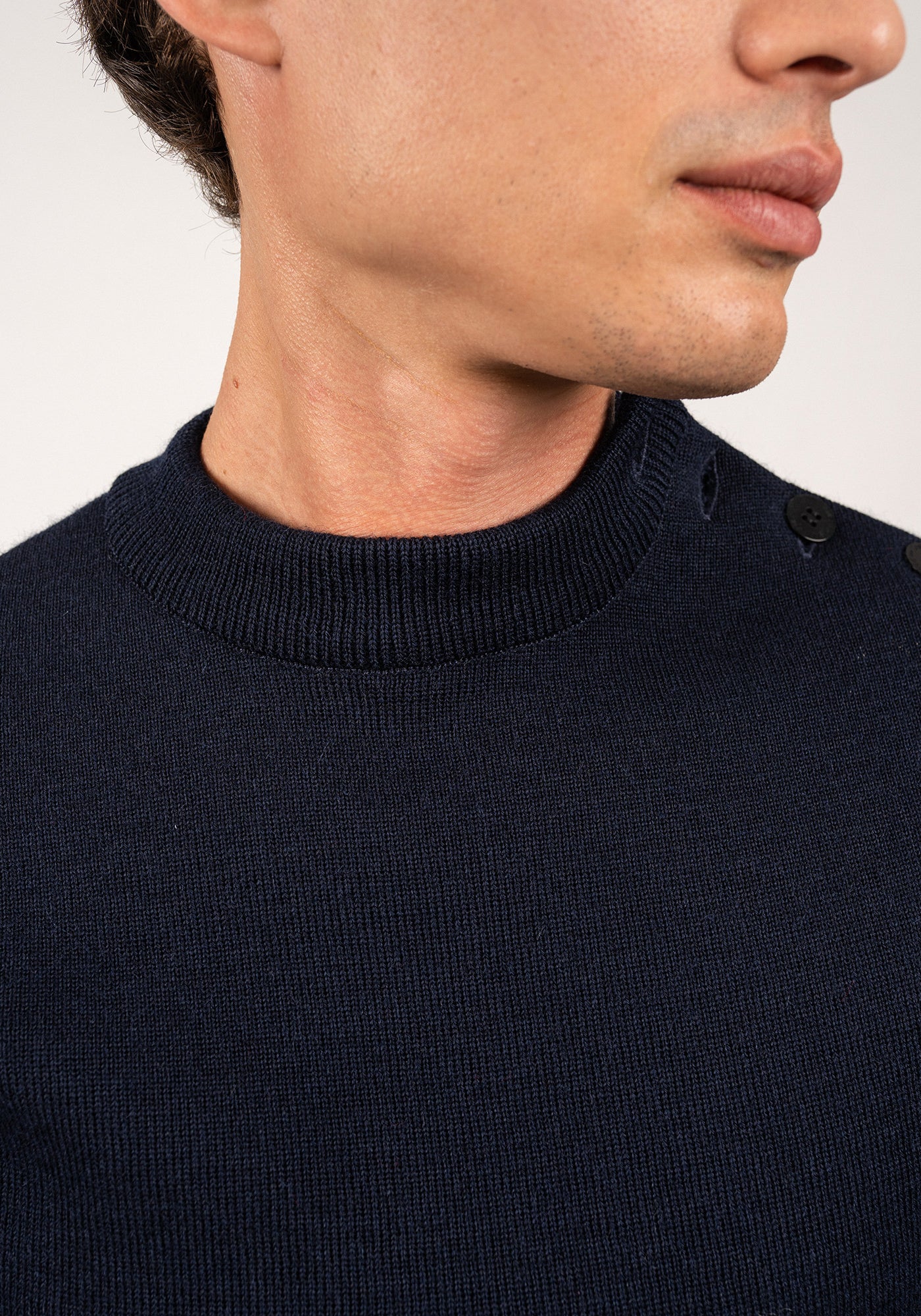 MATELOT Wool Fisherman Sweater (NAVY)