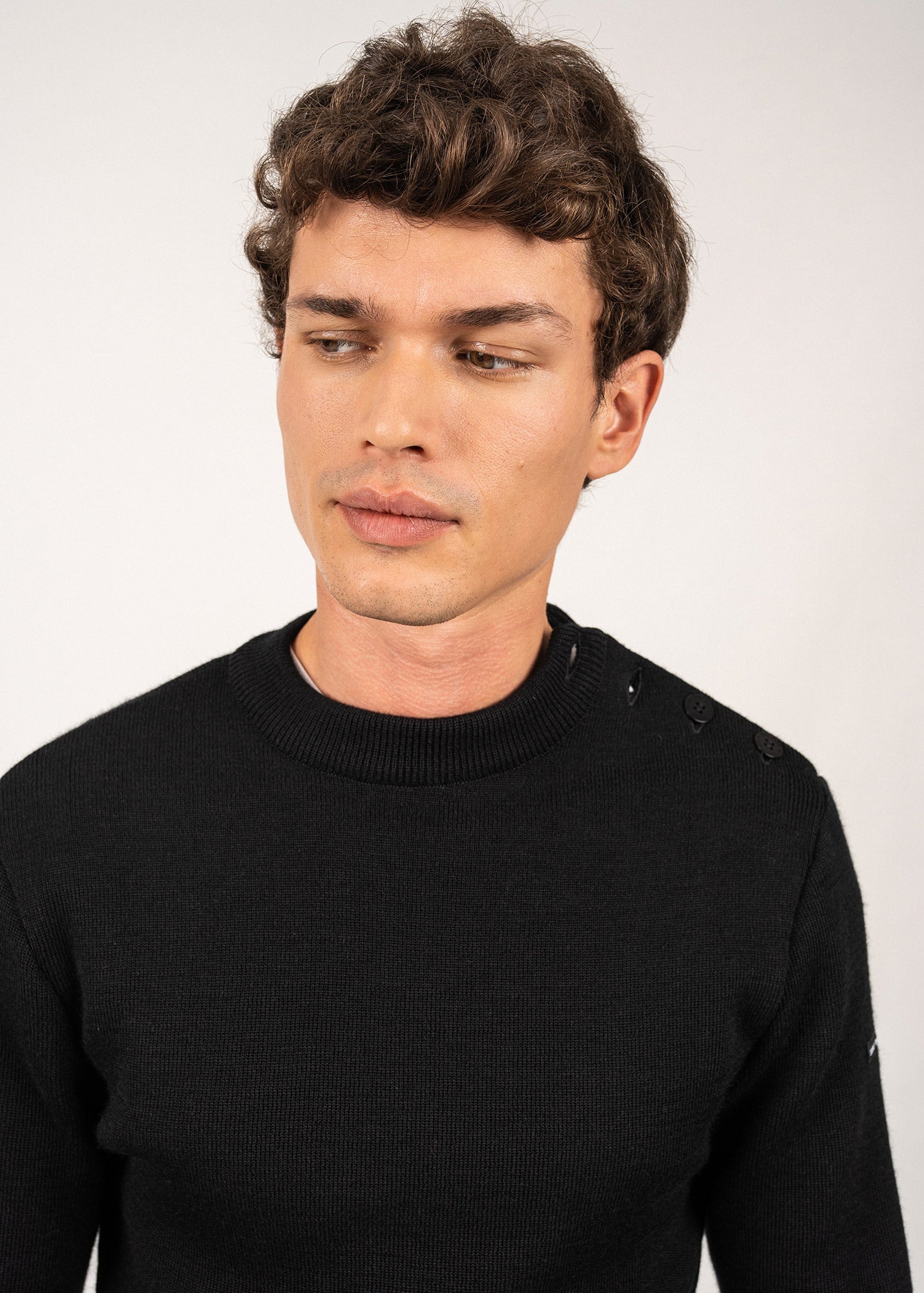 MATELOT Wool Fisherman Sweater (BLACK) • Saint James USA