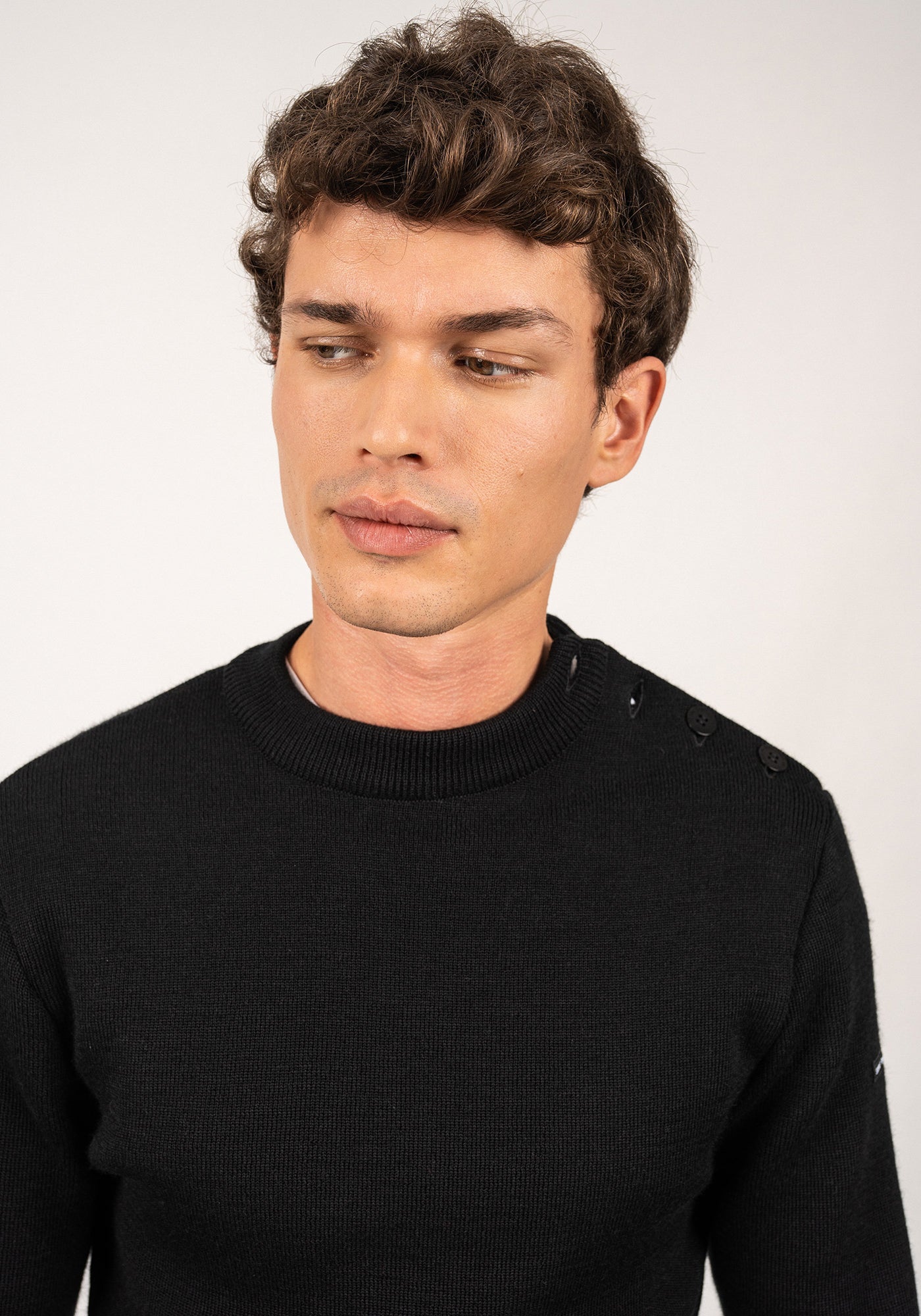 MATELOT Wool Fisherman Sweater (BLACK)