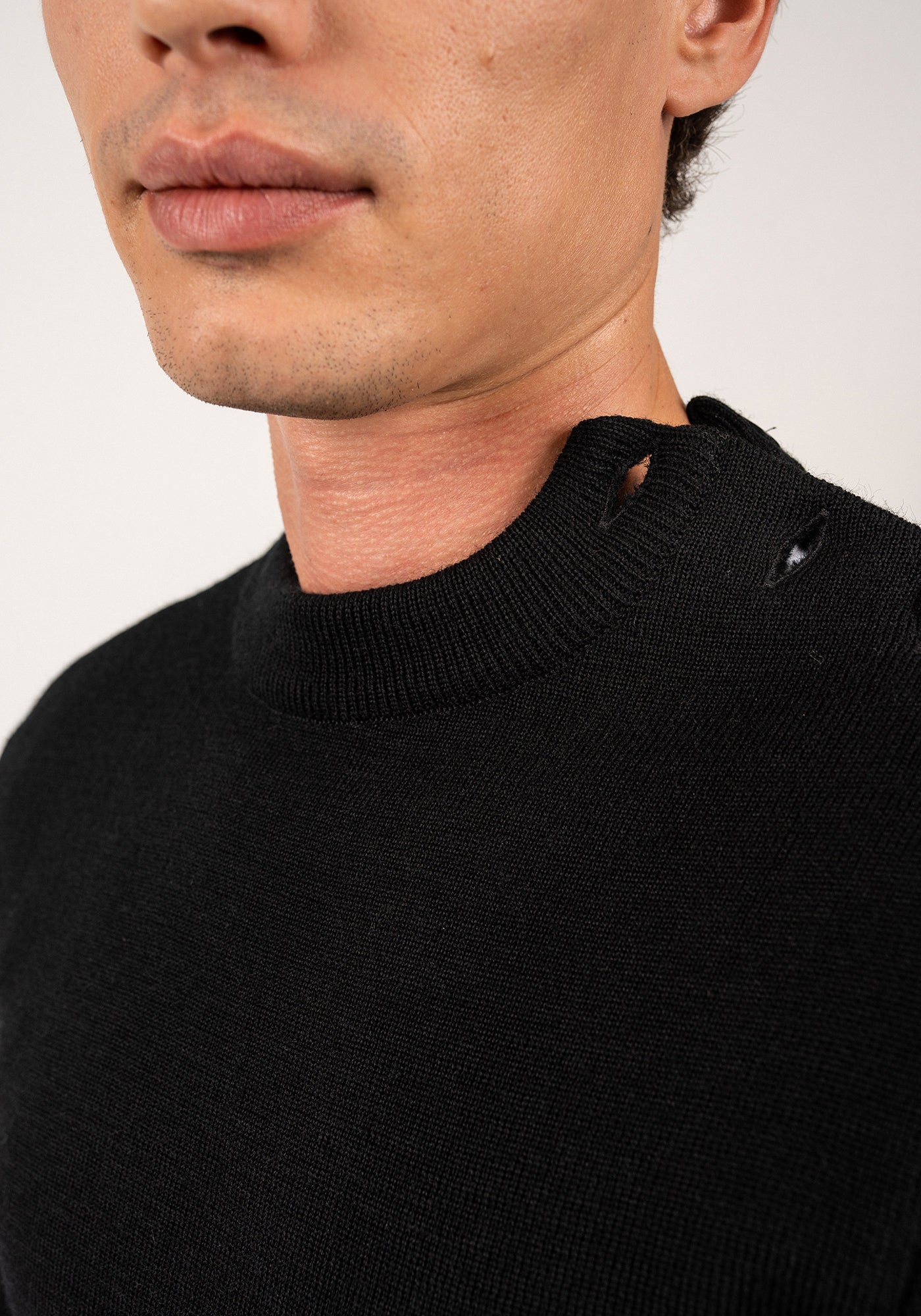 MATELOT Wool Fisherman Sweater (BLACK)