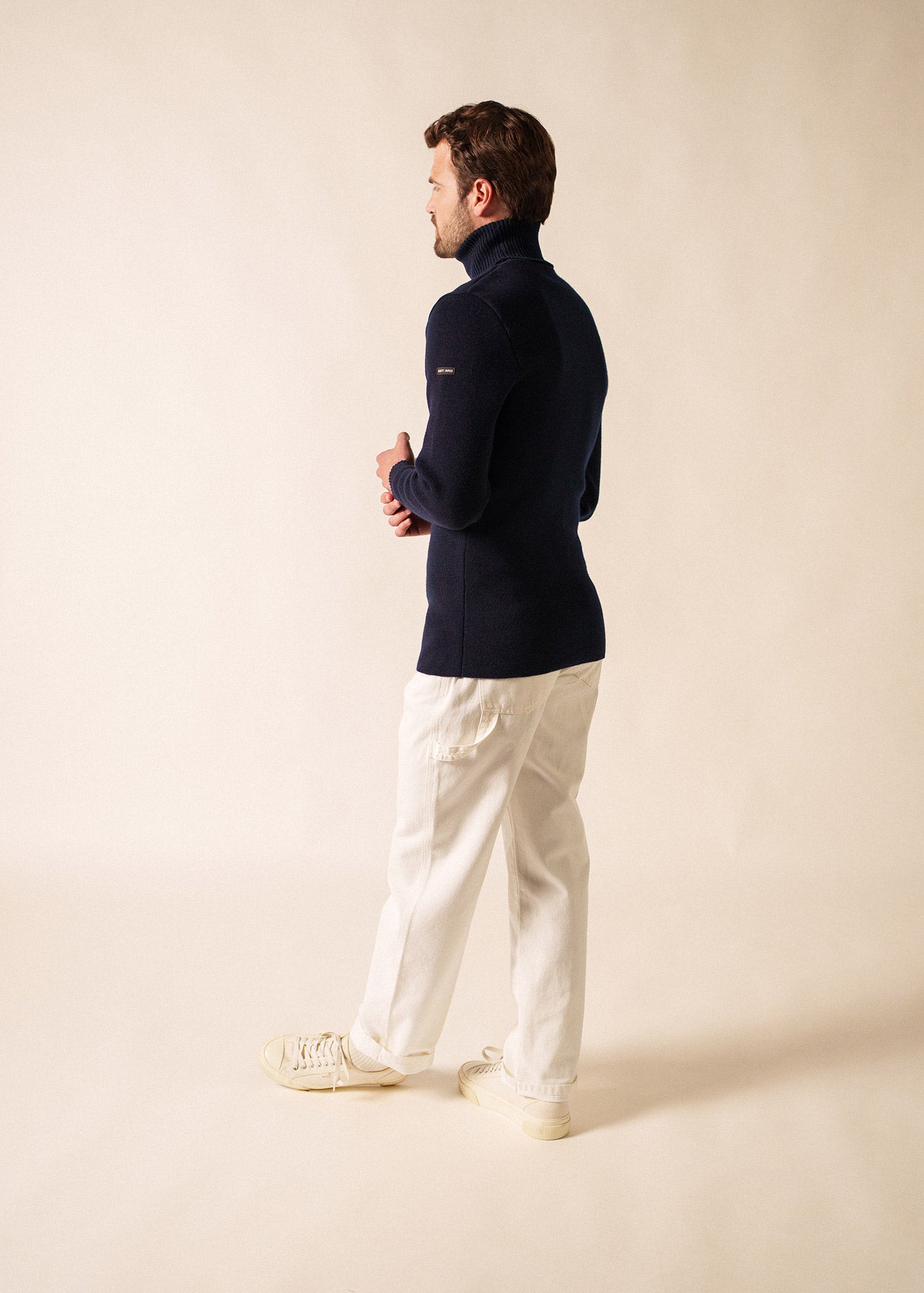 Men's Navy Turtleneck Sweater | Slim fit | Saint James® • Saint