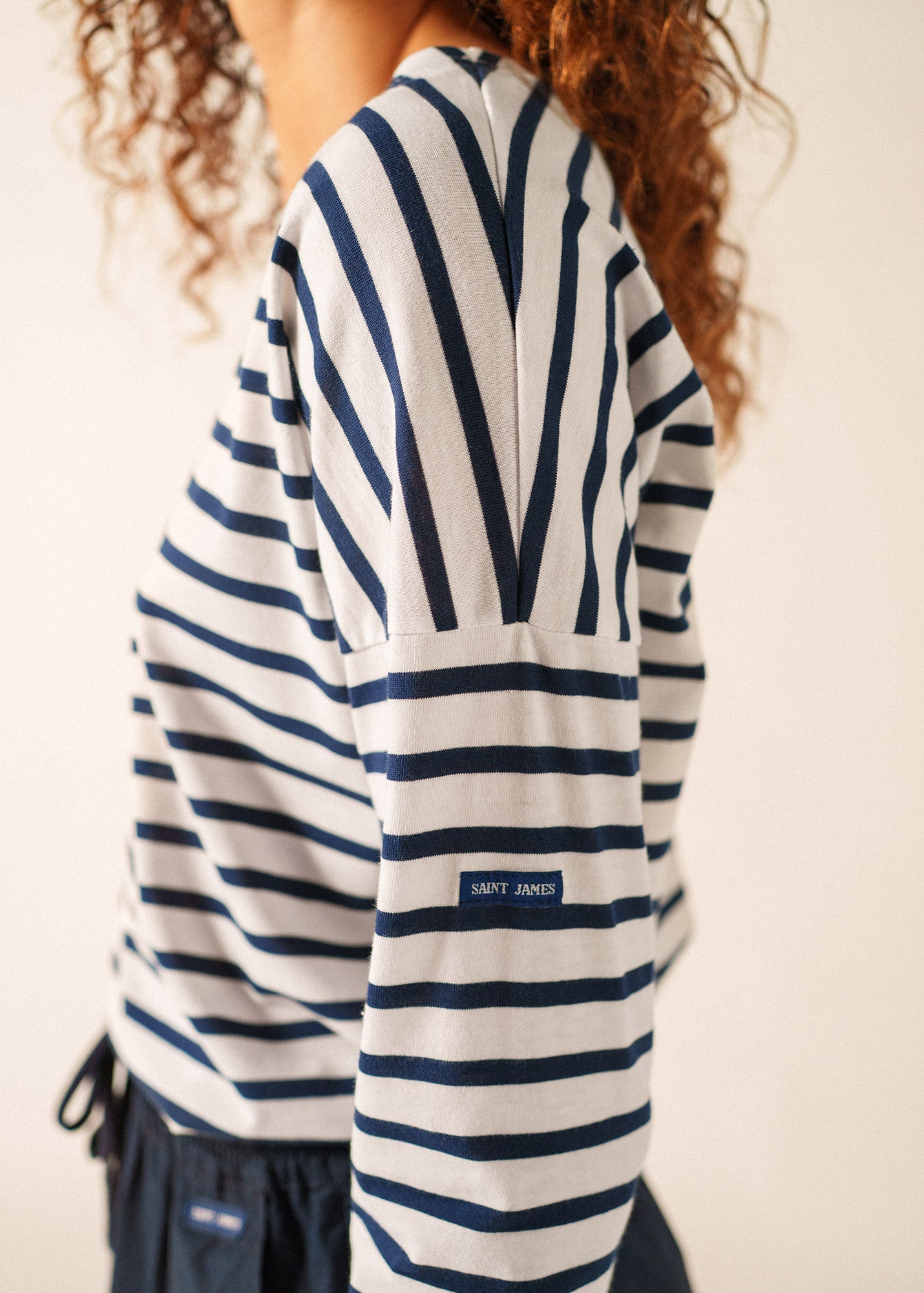Women's Drop Shoulder Breton Tee, Relaxed Fit, Saint James • Saint