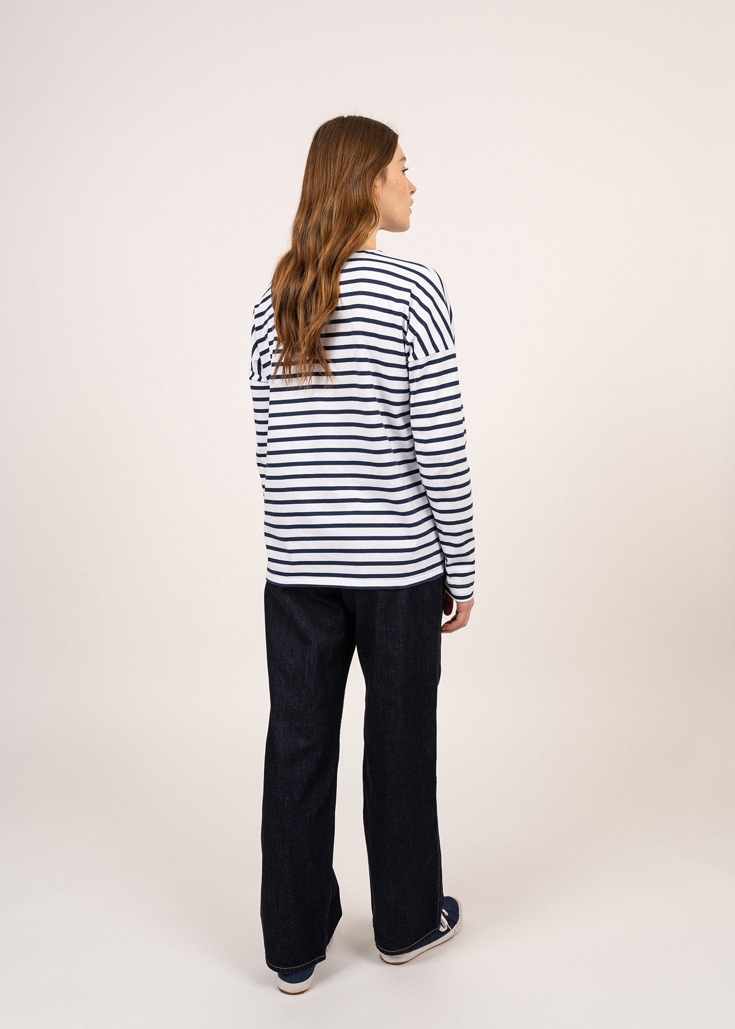 Women's Drop Shoulder Breton Tee, Relaxed Fit, Saint James • Saint