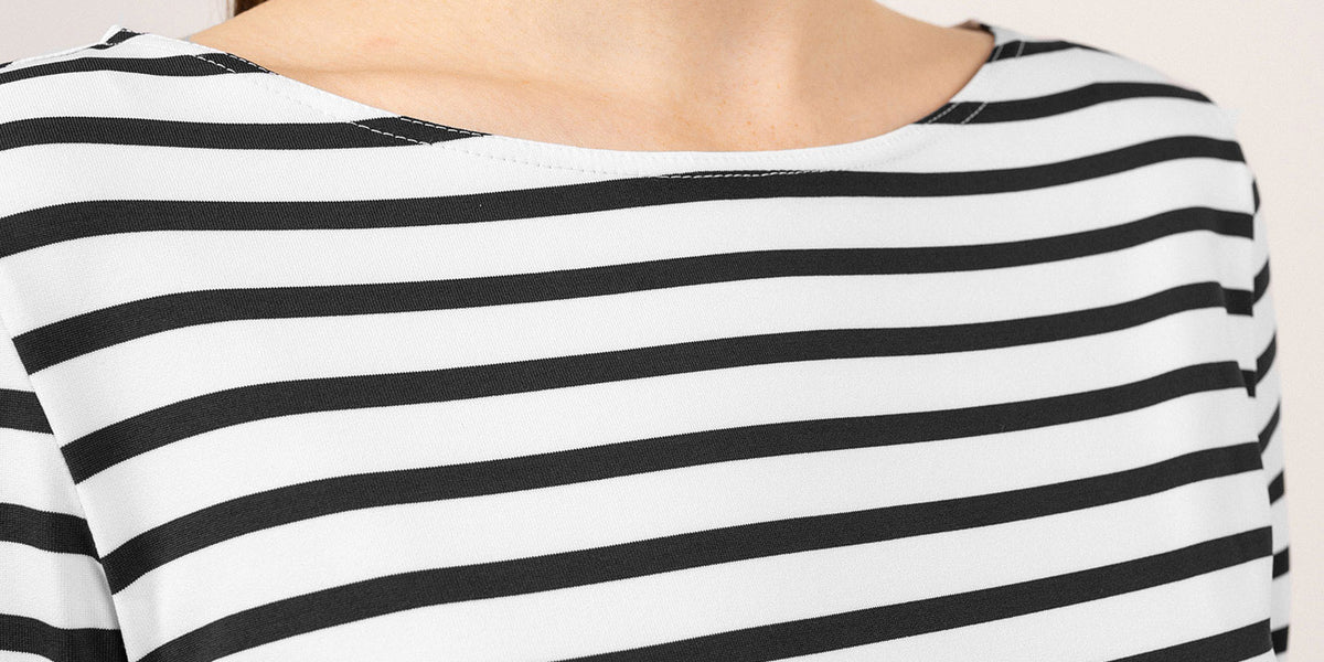 PROPRIANO - Form-Fitting Nautical Stripe Dress | Anti-UV Stretch Fabric ...