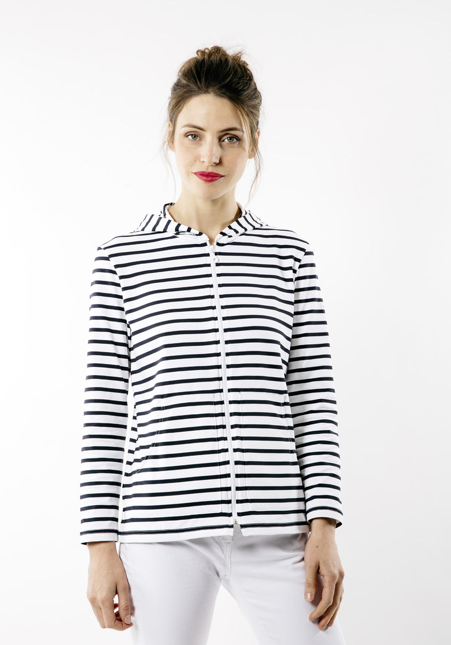 Plougastel II Striped Hoodie (WHITE / NAVY)
