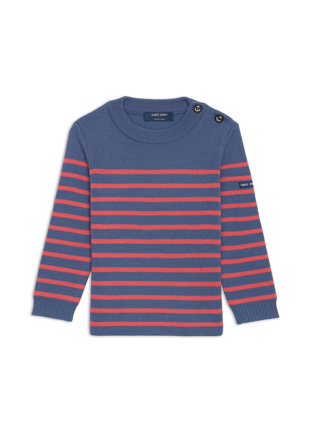 Moussaillon Kids Striped Sailor Sweater (DENIM BLUE / CORAL)