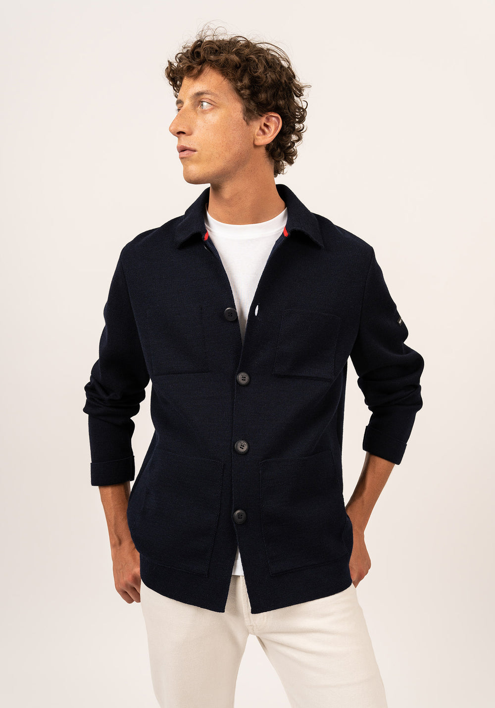 Cork II Wool Cardigan (NAVY)
