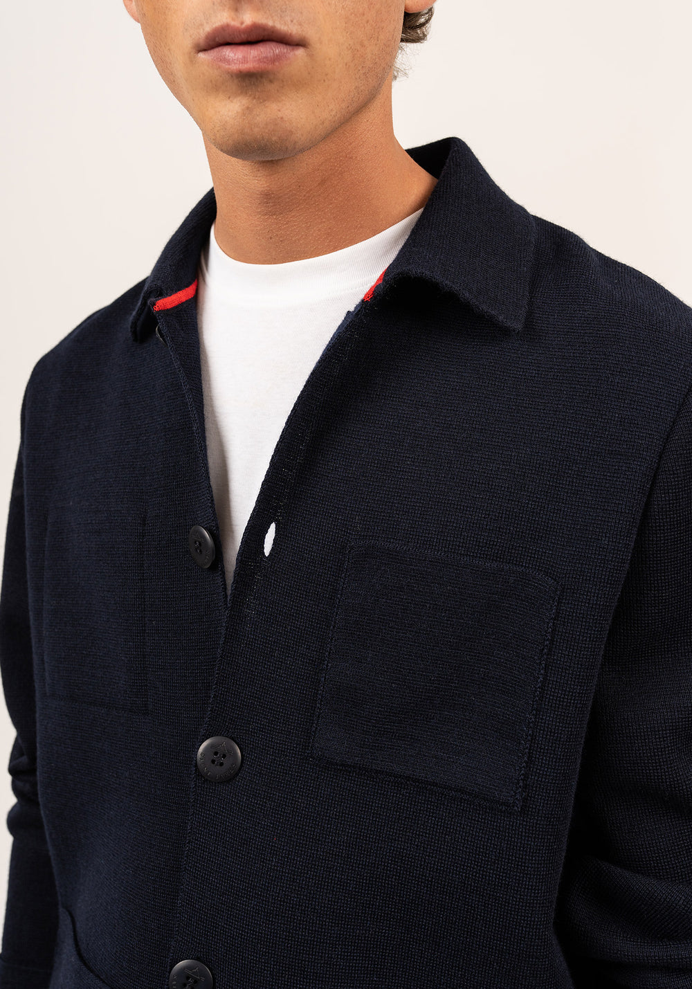 Cork II Wool Cardigan (NAVY)