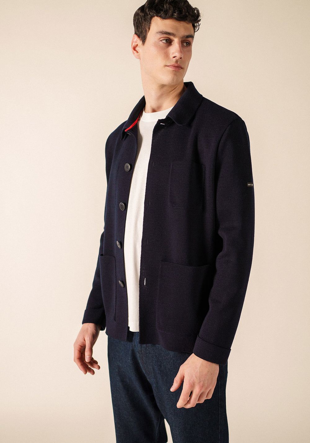 Cork II Wool Cardigan (NAVY)
