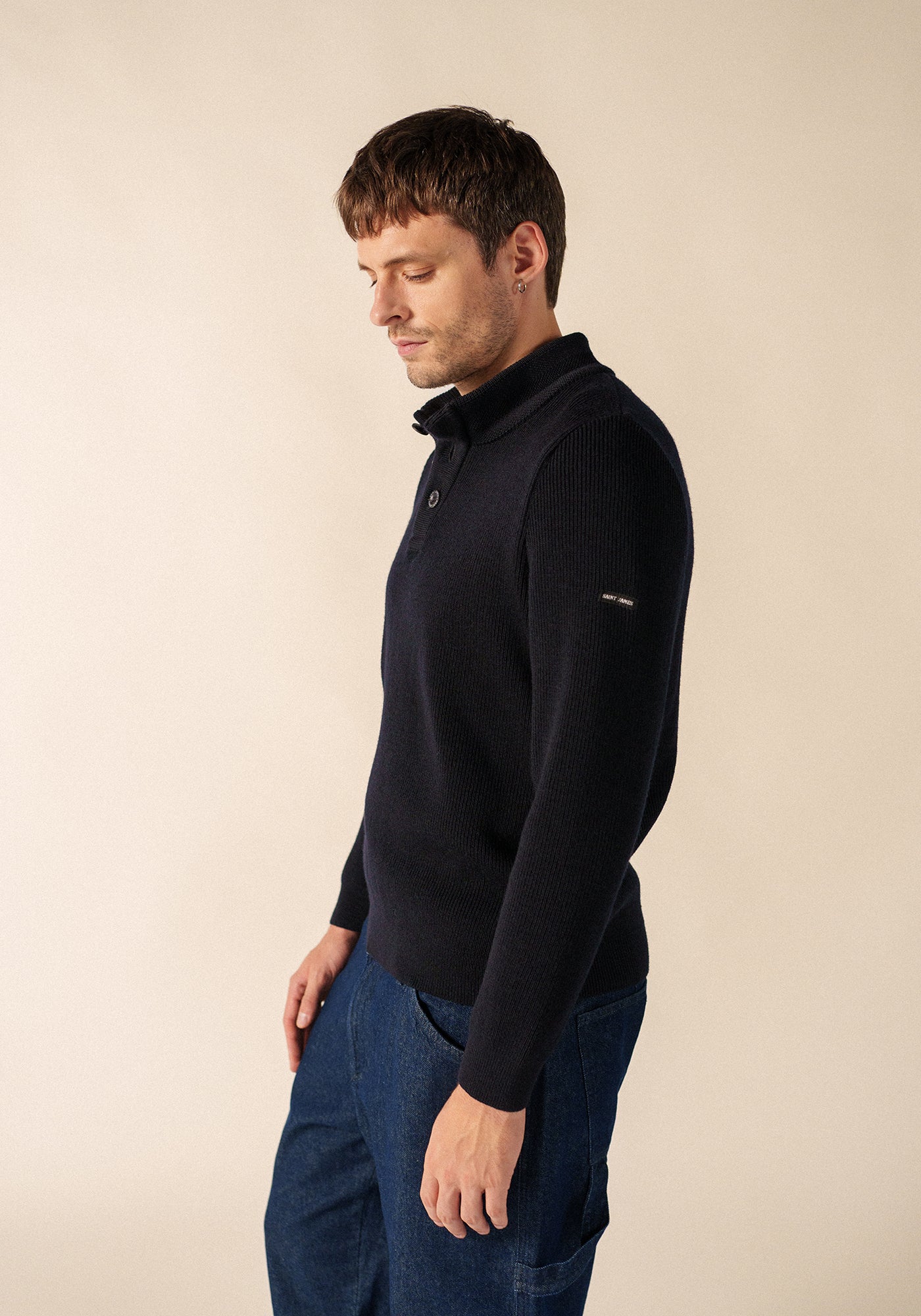 Bourboule Henley Sweater (NAVY)