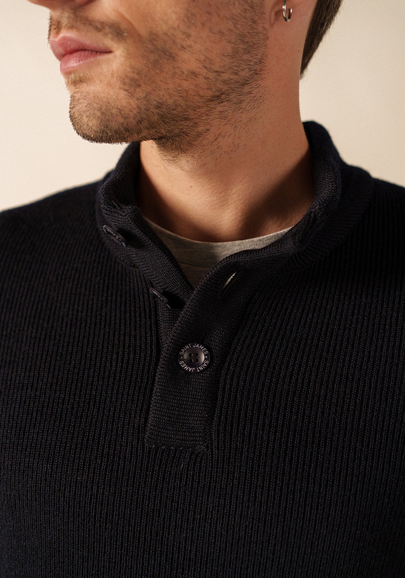 Bourboule Henley Sweater (NAVY)