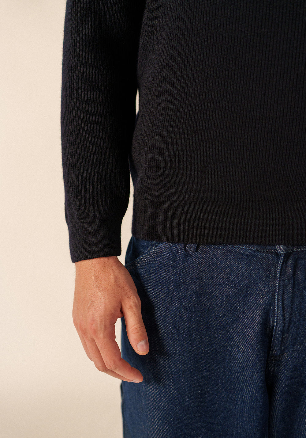 Bourboule Henley Sweater (NAVY)
