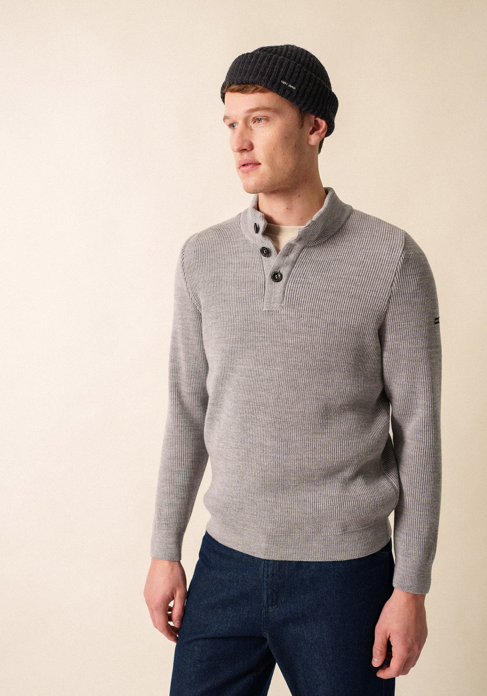 Bourboule Henley Sweater (LIGHT GRAY)