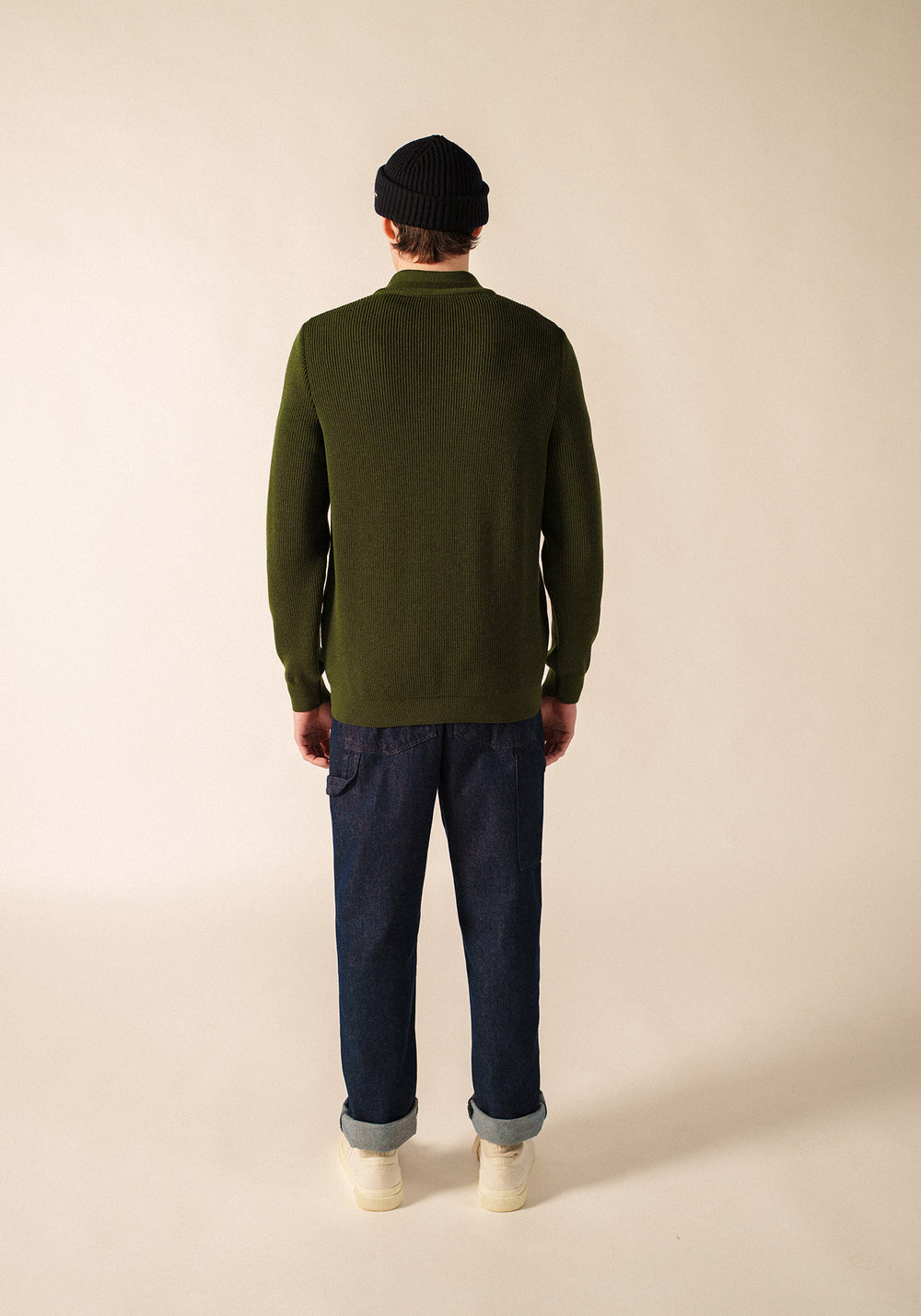 BOURBOULE Henley Sweater (MOSS GREEN)