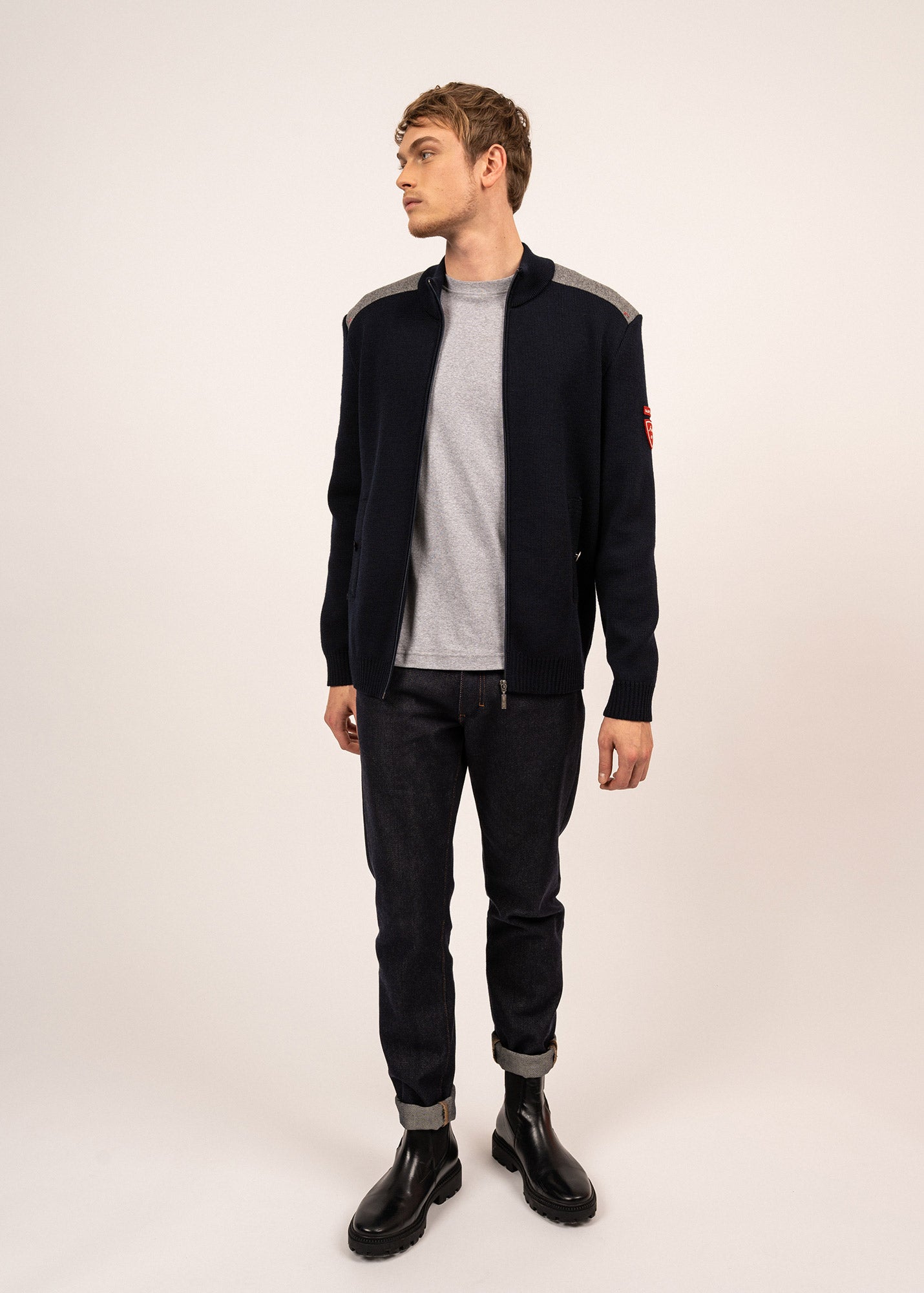 トップス archive BALMIN double zip Parker xs Williams River Quarter-Zip Jumper for Men in Dark Blue