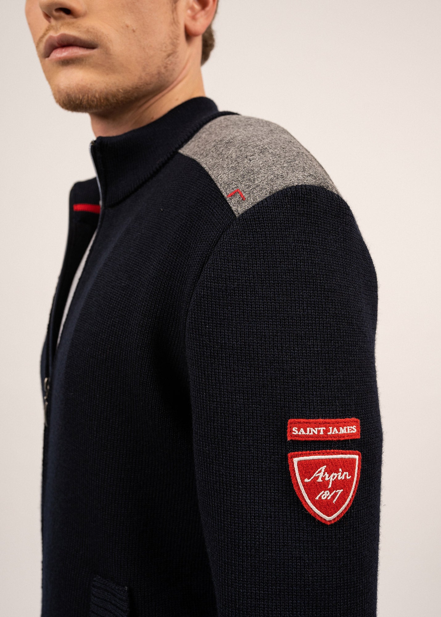 SERAC ARPIN - Wool Knit Jacket With Zip | Saint James® Official