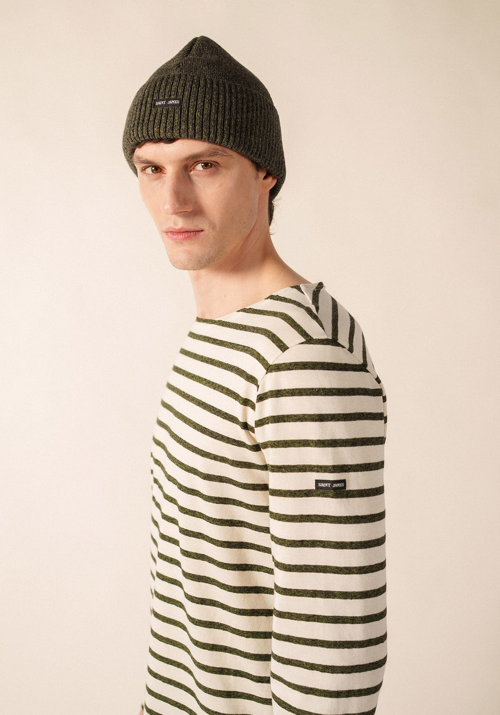 YVETOT Beanie (GRAY / OLIVE GREEN)