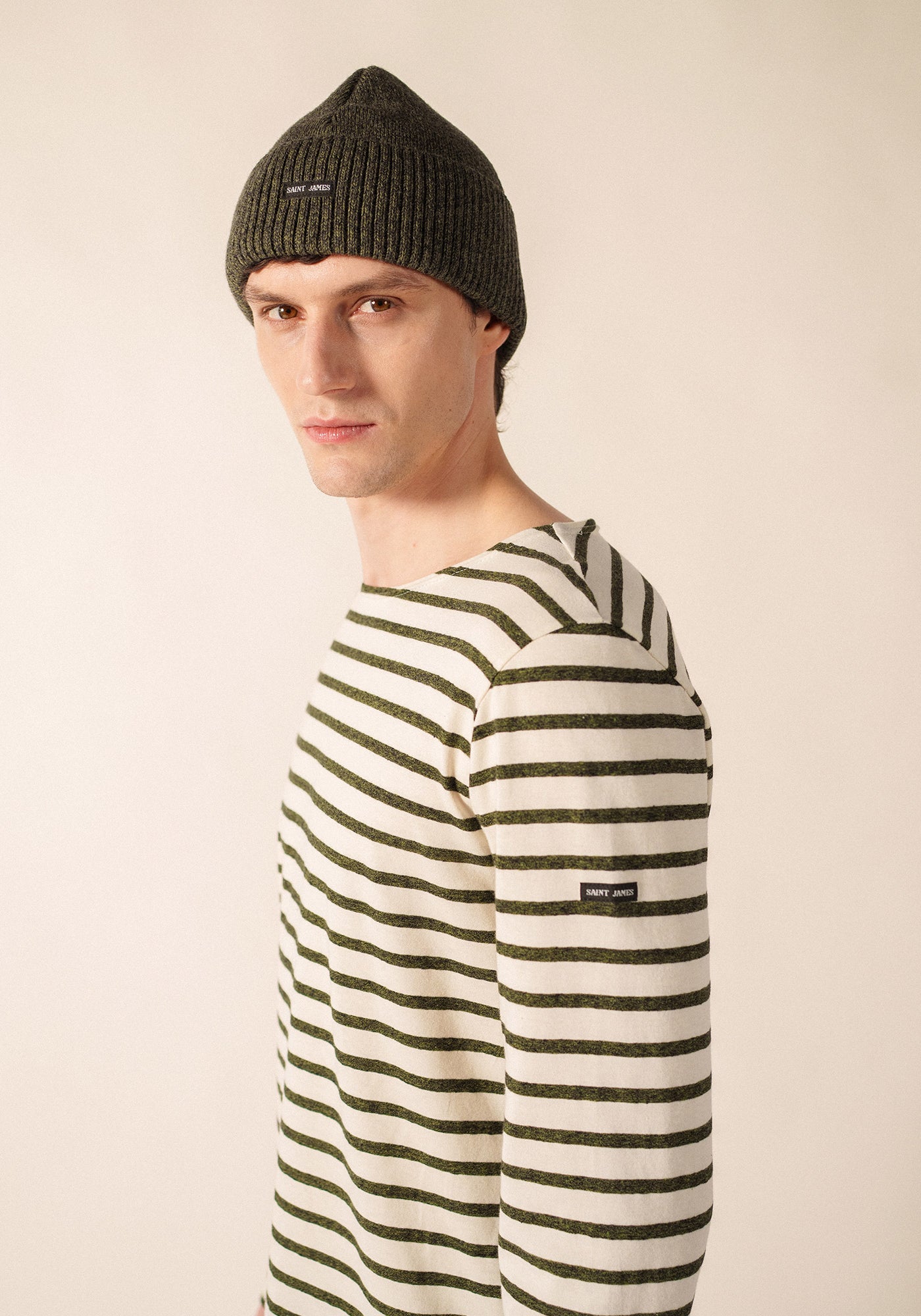 YVETOT Beanie (GRAY / OLIVE GREEN)