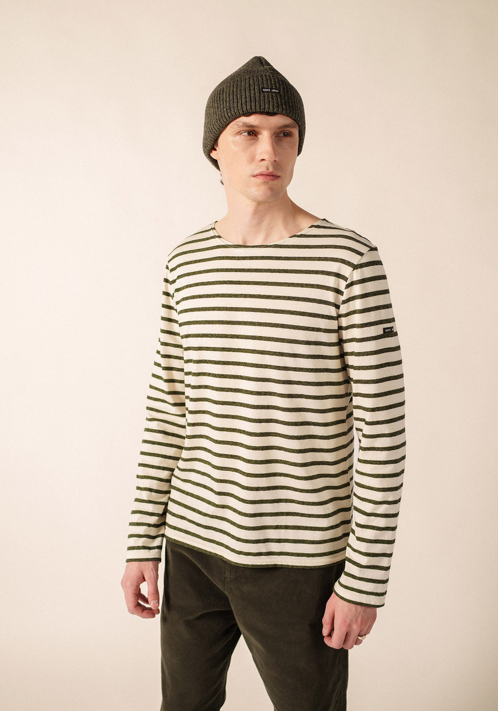 YVETOT Beanie (GRAY / OLIVE GREEN)