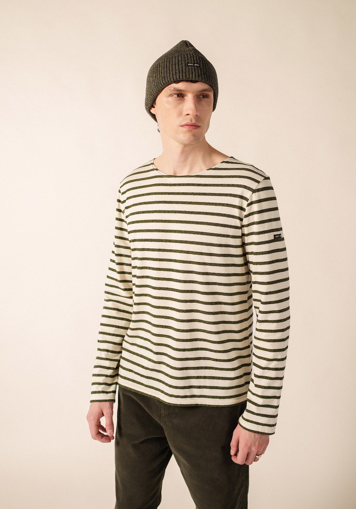 YVETOT Beanie (GRAY / OLIVE GREEN)