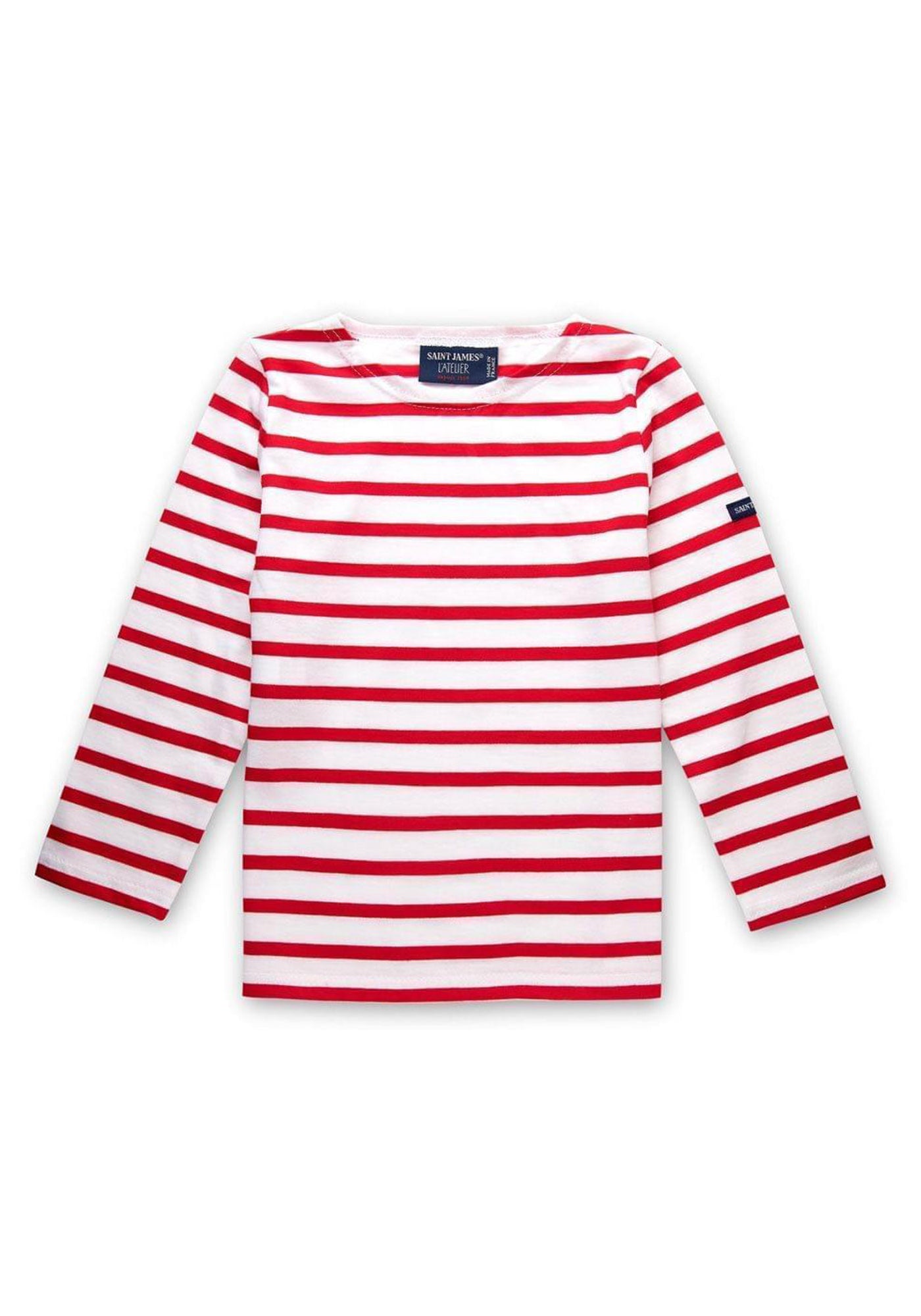 Minquiers Kids Breton Shirt (WHITE / RED)