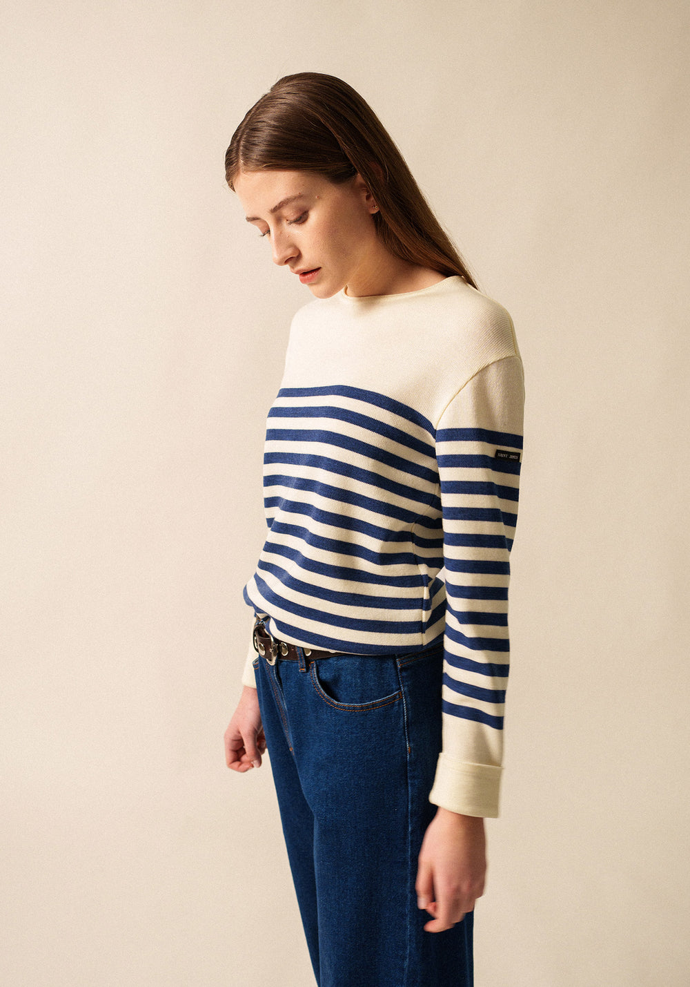 Ecrins Striped Sweater (IVORY / DENIM BLUE)