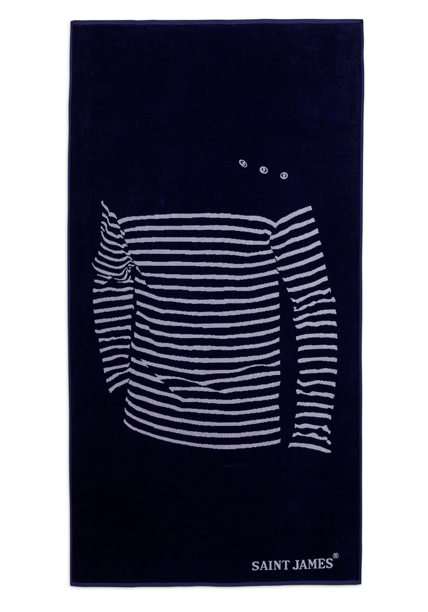 Striped sweater motif beach towel (BLUE)