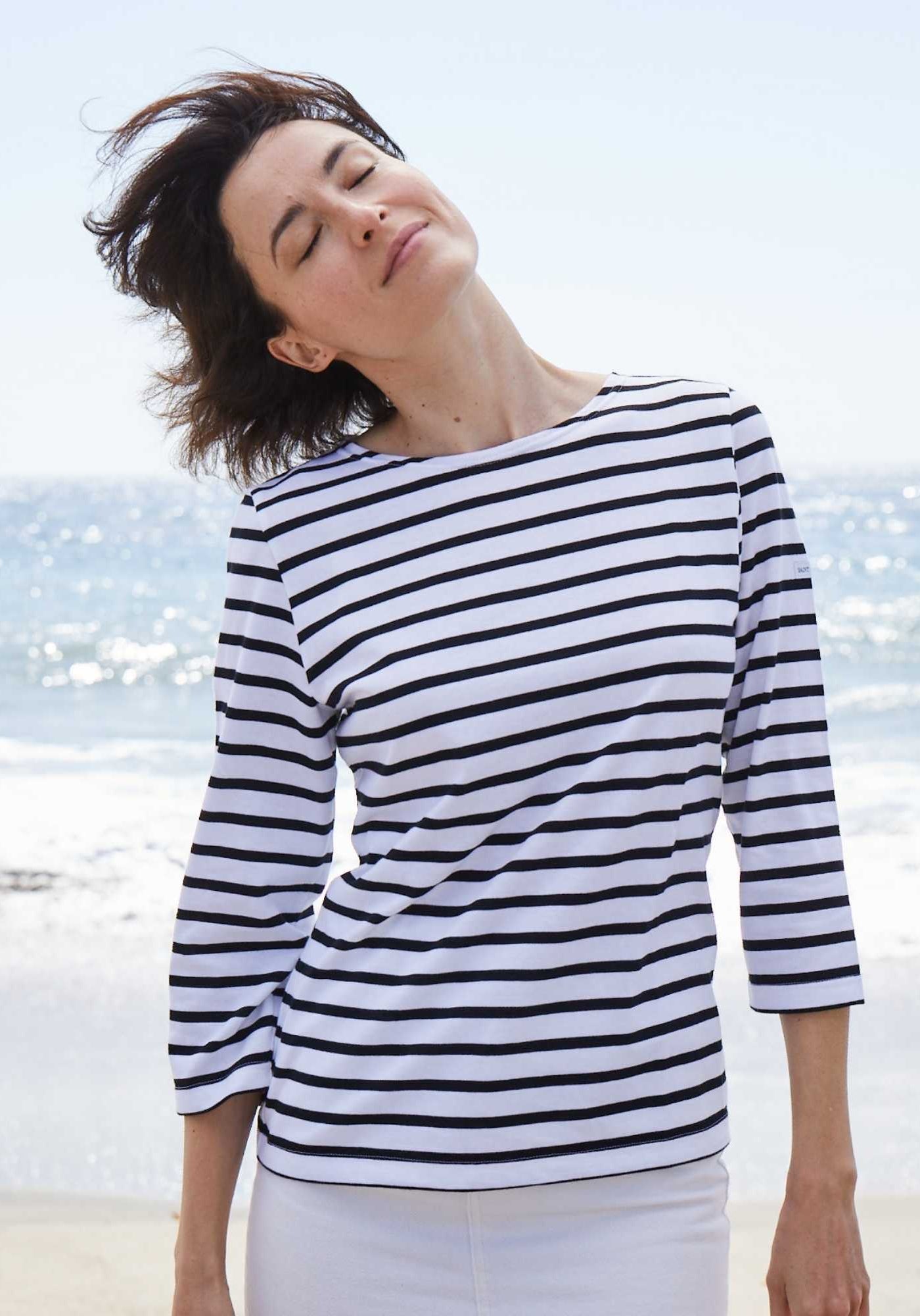 Galathee II Breton Striped Top (WHITE / BLACK)