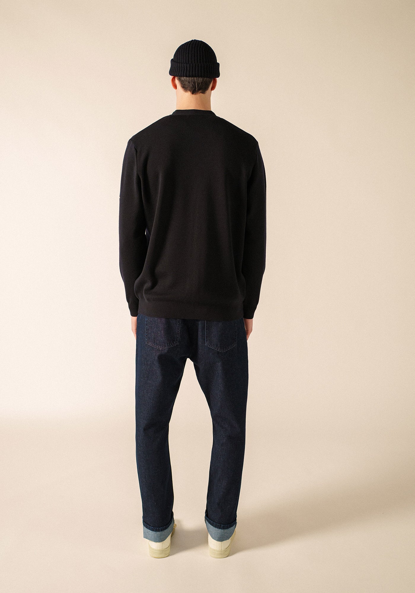 GUINGAMP II soft merino wool cardigan (NAVY)