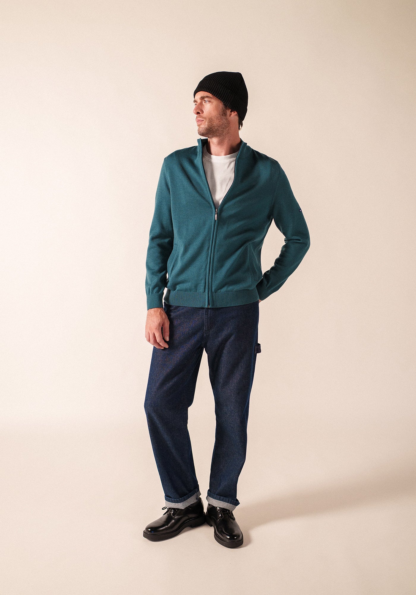COLORADO II - Wool Zip Jacket For Men (COASTAL BLUE / NAVY)