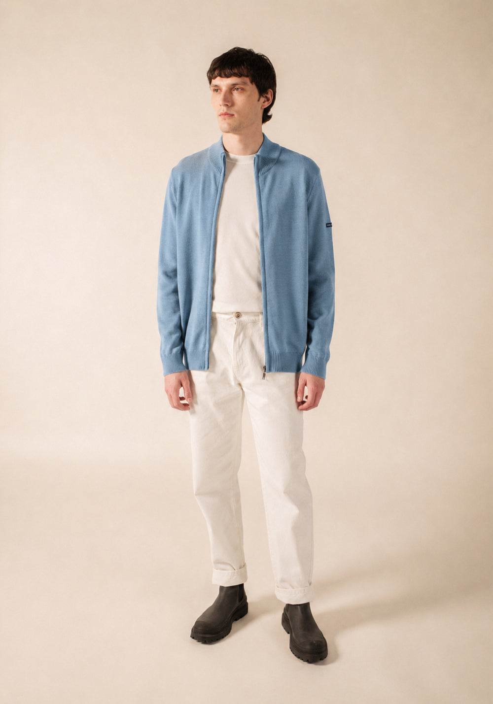 COLORADO II - Wool Zip Jacket For Men (COASTAL BLUE / NAVY)
