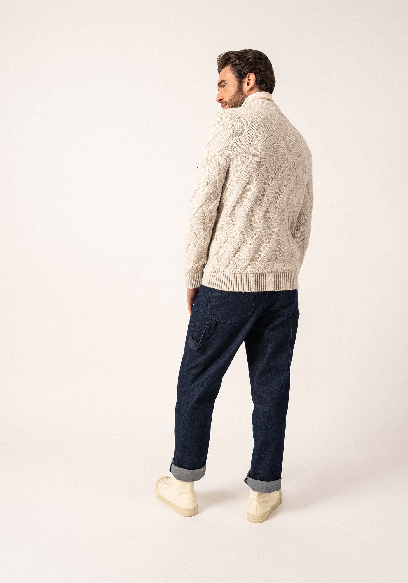 NEUCHATEL Henley Sweater (LIGHT GRAY MELANGE)