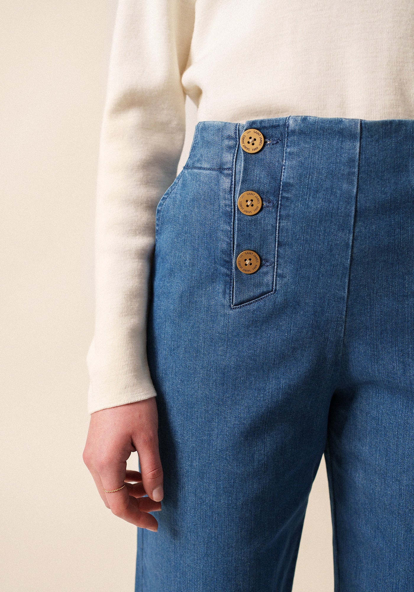 Bleu Foncé HOMME Pantalon Jean slim taille haute Style des années 90 Bleu Foncé HOMME Pantalon Jean slim taille haute Style des années 90