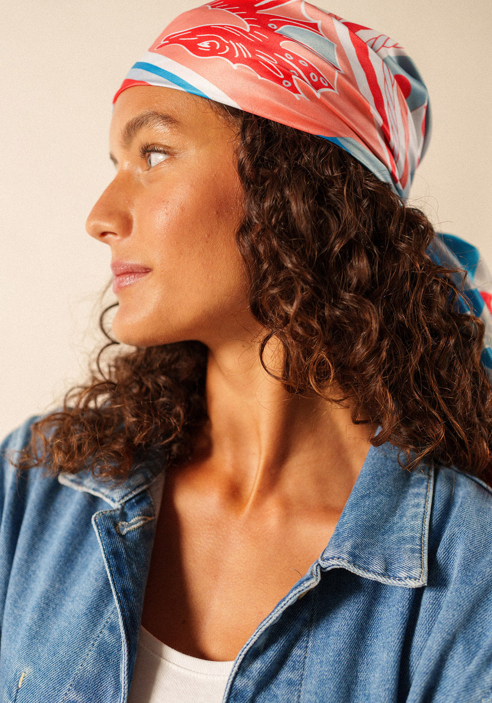 Seabed print square scarf (PLAY)