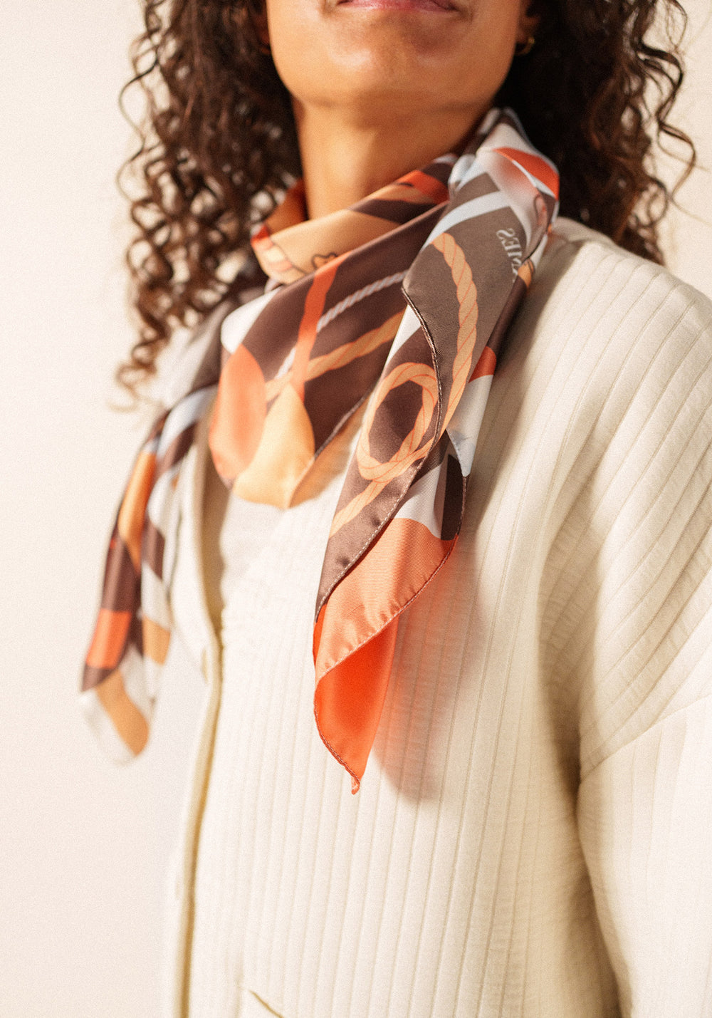 Seabed print square scarf (INTERWOVEN EARTH)