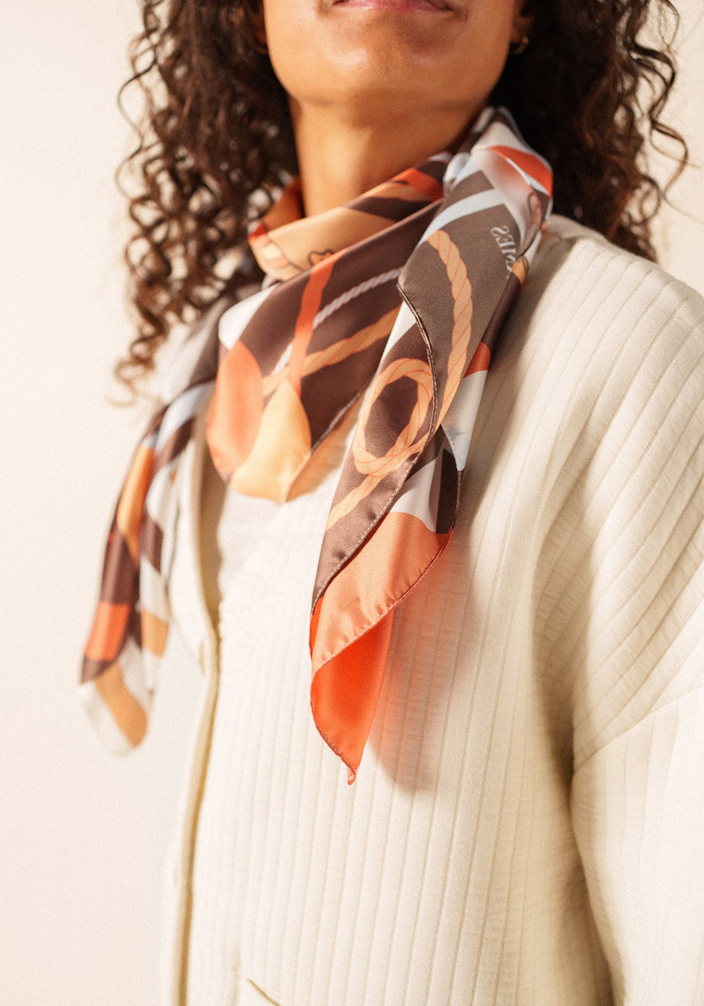 Seabed print square scarf (INTERWOVEN EARTH)