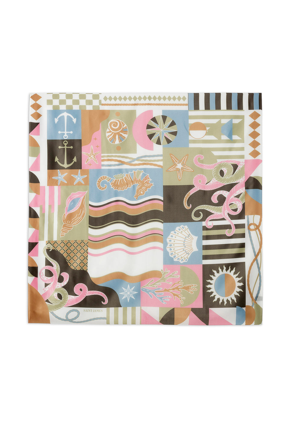 Seabed print square scarf (ACCALMIE)