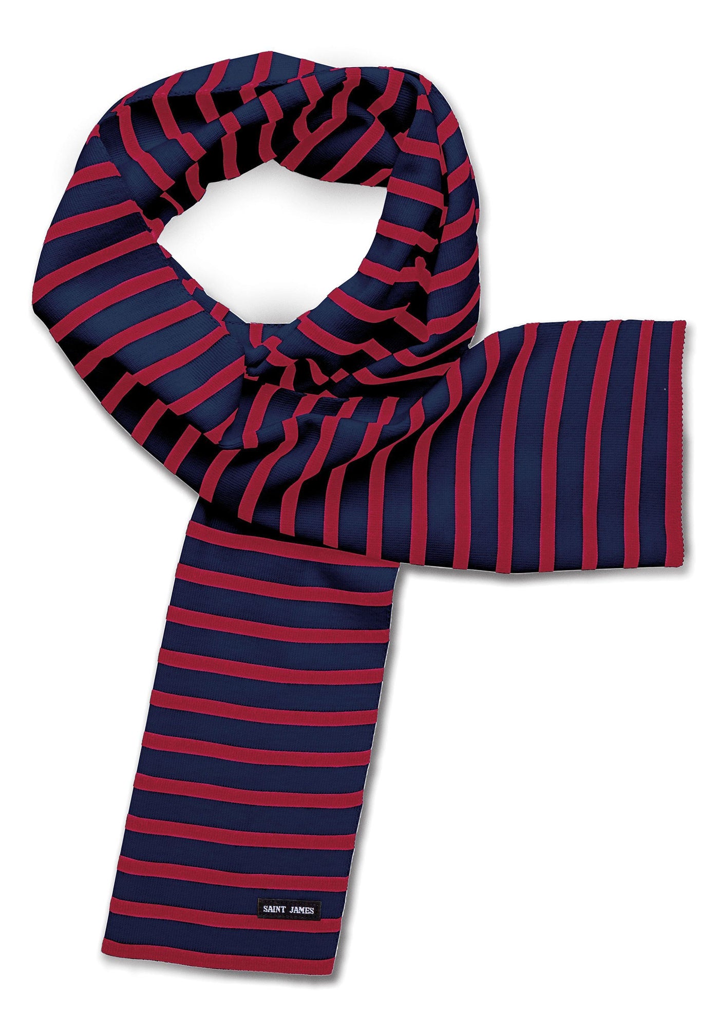 Duguay Striped Wool Scarf (NAVY / RED)